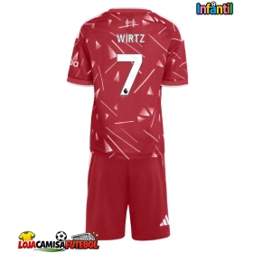 Camisa de Futebol Liverpool Florian Wirtz #7 Equipamento Principal Infantil 2026-27 Manga Curta (+ Calças curtas)
